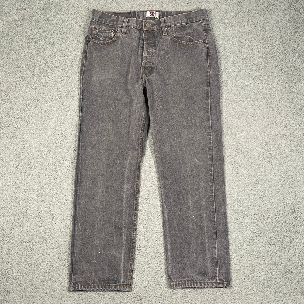 Vintage‎ Levis 501xx Jeans Mens 34x30 Gray Denim Made in USA Great Fade Y2K